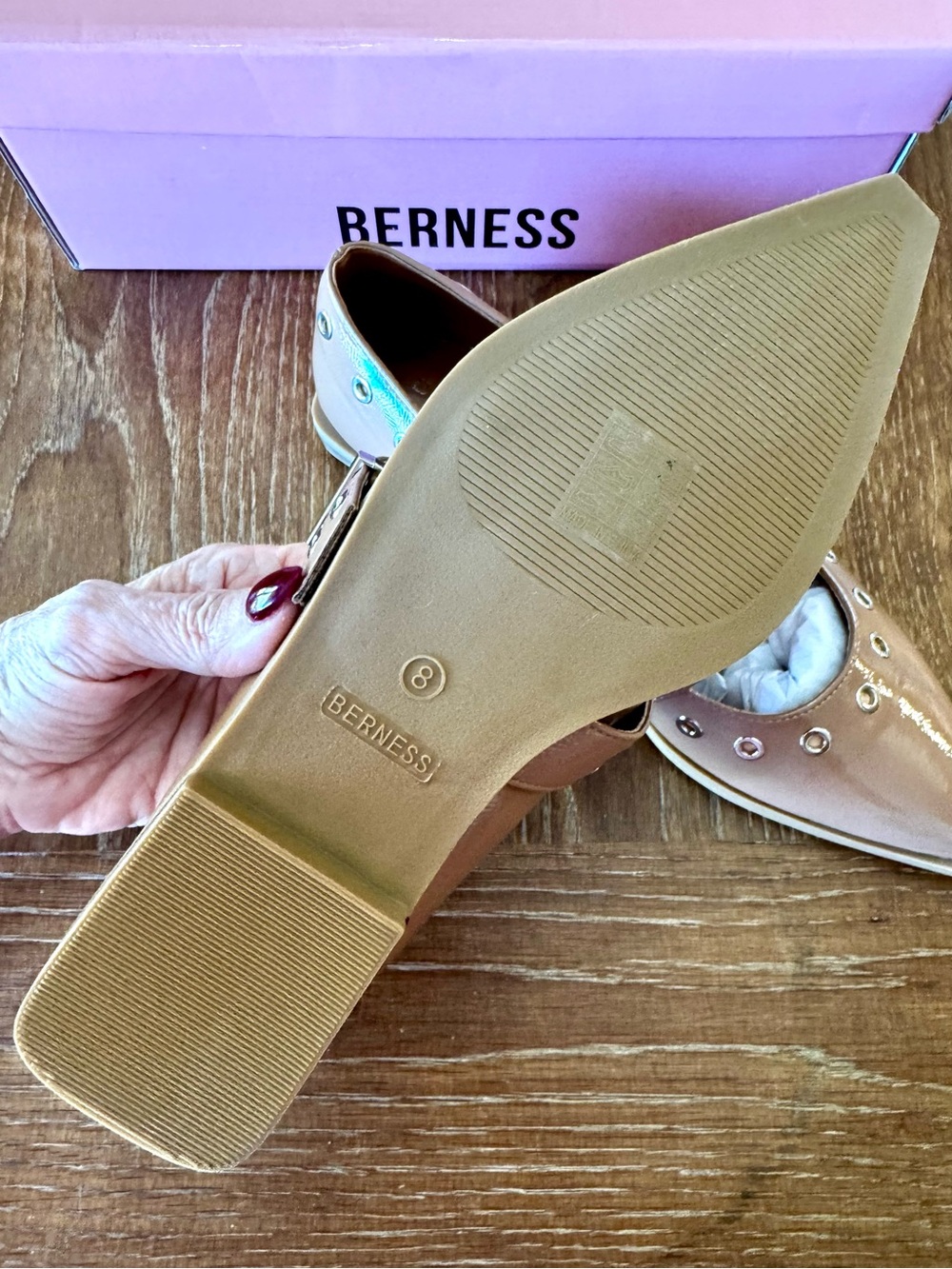NWT beige Berness Astra Grommet Mary
Jane flat 8.5 (marked 8, runs big) - Picture 8 of 13